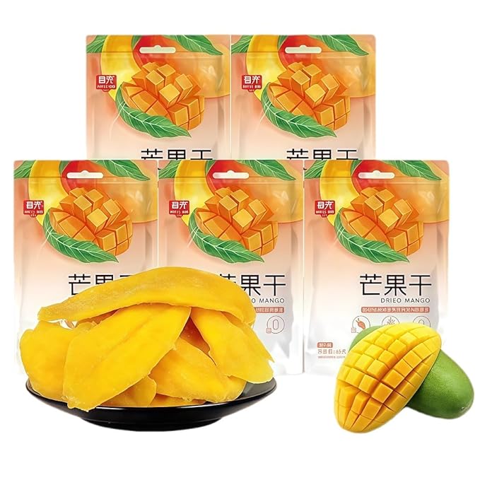 Premium Mango Dried Fruit 400g (80g x 5 Packs) Natural Sweet &amp Chewy No Artificial Additives Gluten-Free Snacking for Baking &amp Travel