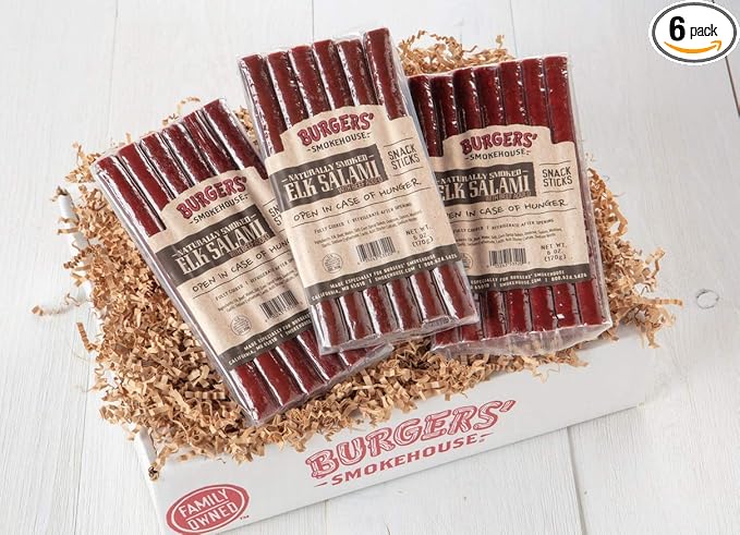 Burgers' Smokehouse Wild Game Snack Sticks (6 ounce packages) (Elk 6 packages)