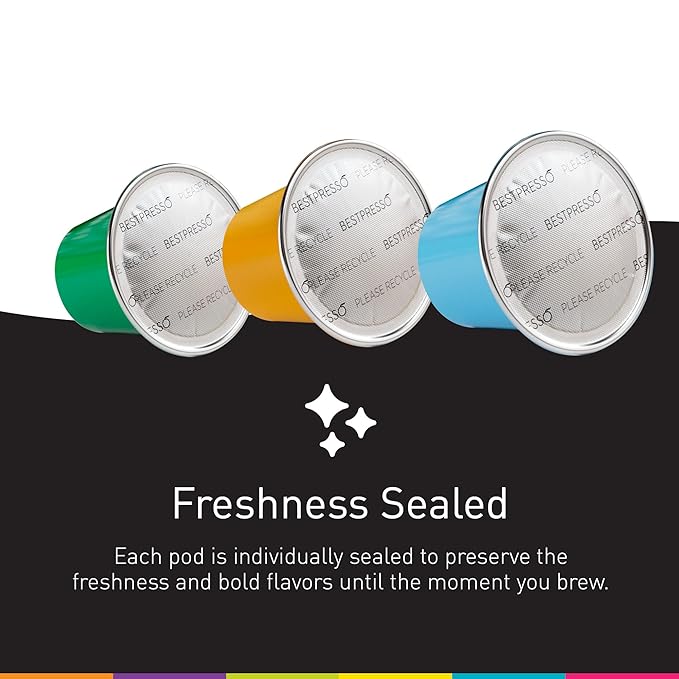 Bestpresso Coffee for Nespresso Original Machine 120 Aluminum pods Certified Genuine Espresso Verona Blend (High Intensity) Pods Compatible with Nespresso Original 60 Days Satisfaction Guarantee