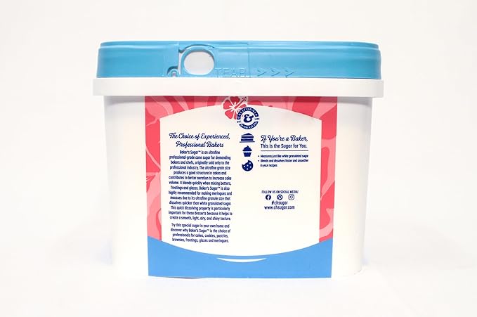 C&ampH® Pure Cane Ultrafine Granulated Baker's Sugar™ 3.5 lb Easy Baking Tub (Pack of 2) - Includes Bonus Recipe Card