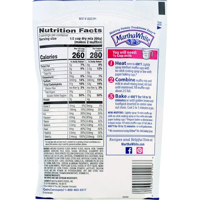 Martha White Wildberry Muffin Mix 7 Ounce (Pack of 12)