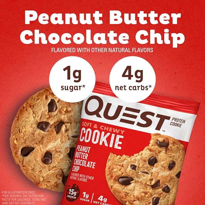 Quest Double Chocolate Protein Bars &amp Peanut Butter Chocolate Chip Protein Cookie Bundle 12 Count Each
