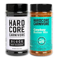 Hardcore Carnivore Black &amp Cowboy Butter Seasoning Duo (13 oz + 9 oz Shakers) Texas-Made Brisket BBQ Grilling Smoking Seasoning and Compound Butter