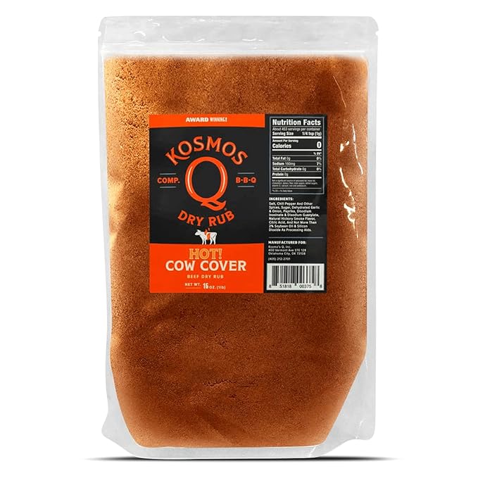 Kosmos Q BBQ Grill Spices and Seasonings Set - 8 Flavor Variety BBQ Rub Seasoning Gift Set for Barbecues Grilling and Smoking - 16 oz Bags of Dry Rub - Includes Cow Cover Dirty Bird SPG and More