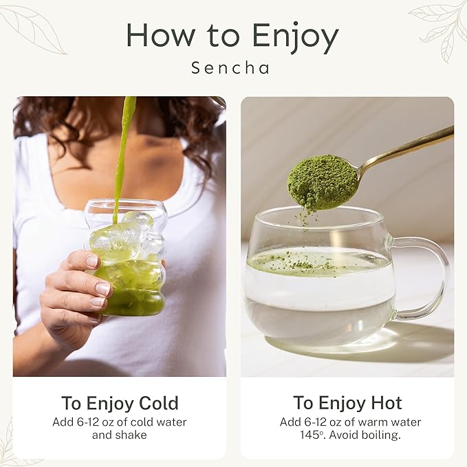 Yu Tea Organic Sencha Green Tea Powder 100 Servings | Rich in Antioxidants EGCG &amp L-Theanine | Pure Japanese First Harvest Leaf | Low Caffeine &amp Unsweetened | Resealable Pouch 2.65 oz