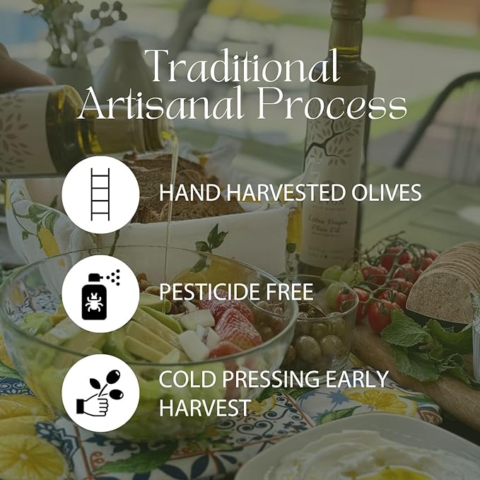 Levon Gold Harvest Extra Virgin Olive Oil 16.9 fl oz (500ml) Polyphenol Rich Premium Cold Pressed EVOO Pesticide Free Family Grove LIMITED SUPPLY