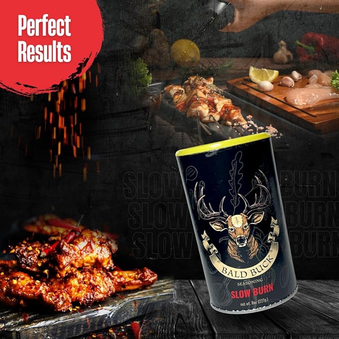 Bald Buck Seasoning: Bold Taste &amp Slow Burn Combo (Pack of 3) (Slow Burn Pack of 3)