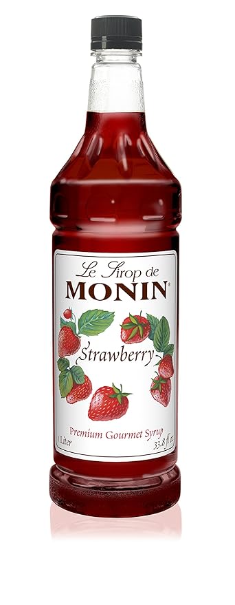 Monin Flavored Syrup Strawberry 33.8-Ounce Plastic Bottle (1 liter)