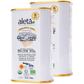 Aleta Farms Organic Olive Oil Extra Virgin High Phenols Single Estate PDO Cold Press Global Gold Awards EVOO Kosher. 16.9 Fl Oz (Pack of 2)