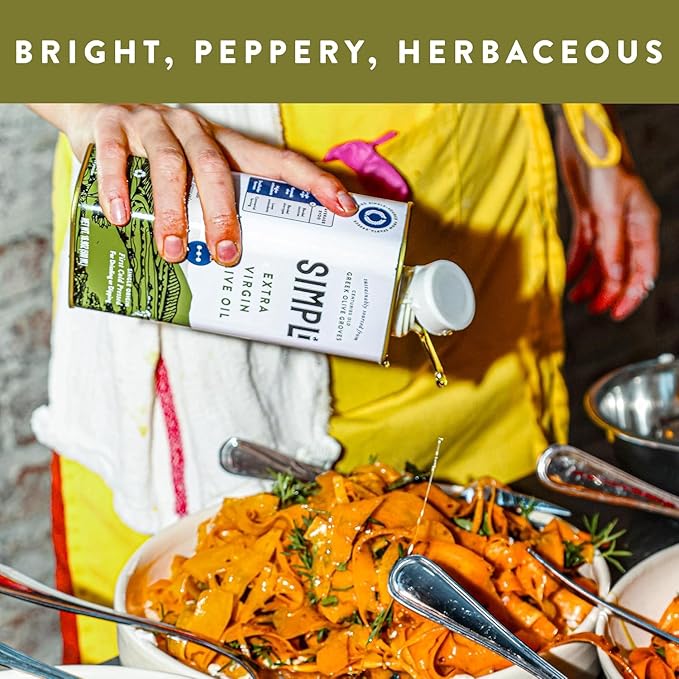 SIMPLi 100% Greek Extra Virgin Olive Oil Olive Oil Extra Virgin Cold Pressed from Koroneiki Olives Single Origin from Sparta with Bright Peppery Flavor (2 Pack 16.9 oz each)