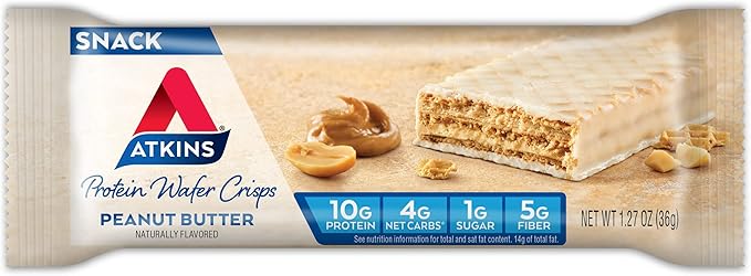 Quest Nutrition High Protein Peanut Butter Cups 12 Count and Atkins Peanut Butter Protein Wafer Crisps 5 Count