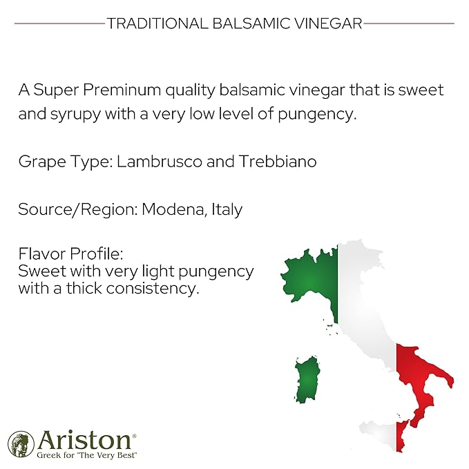 Ariston The Very Best Premium Balsamic Vinegar – Barrel Aged Gourmet Quality Product of Italy – Vegan Gluten Free GMO Free No Added Sugar All-Natural 16.9 fl oz (500ml) Traditional - Pack of
