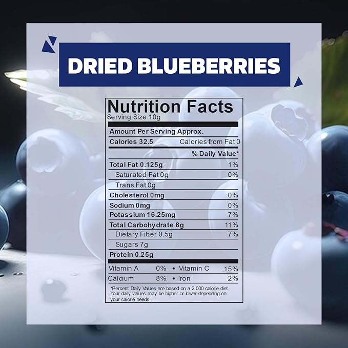 Generic Healthy &amp Tasty Californian Whole &amp Dried Blueberry No added Refined Sugar Vitamin Rich Berries Healthy Snacks Dried berries - 250g Jar