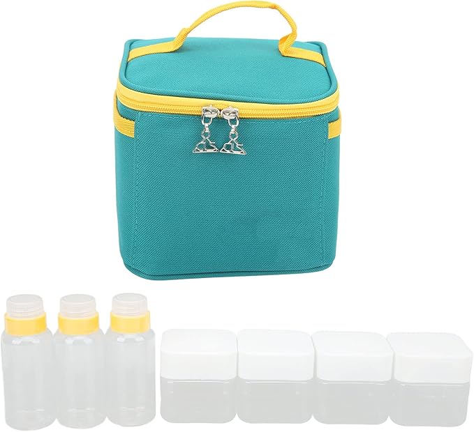 Portable Kit with Storage Bag 4 Dry 3 Liquid Seasoning Containers Set for Outdoor Camping BBQ Picnic Cooking
