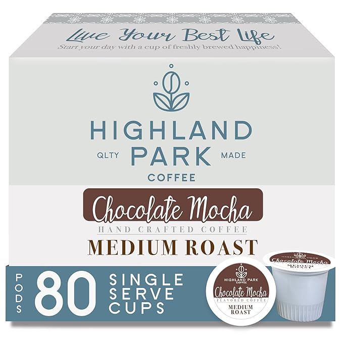 Highland Park Coffee Single Serve Coffee Pods Chocolate Mocha Chocolate Mocha 80 Count