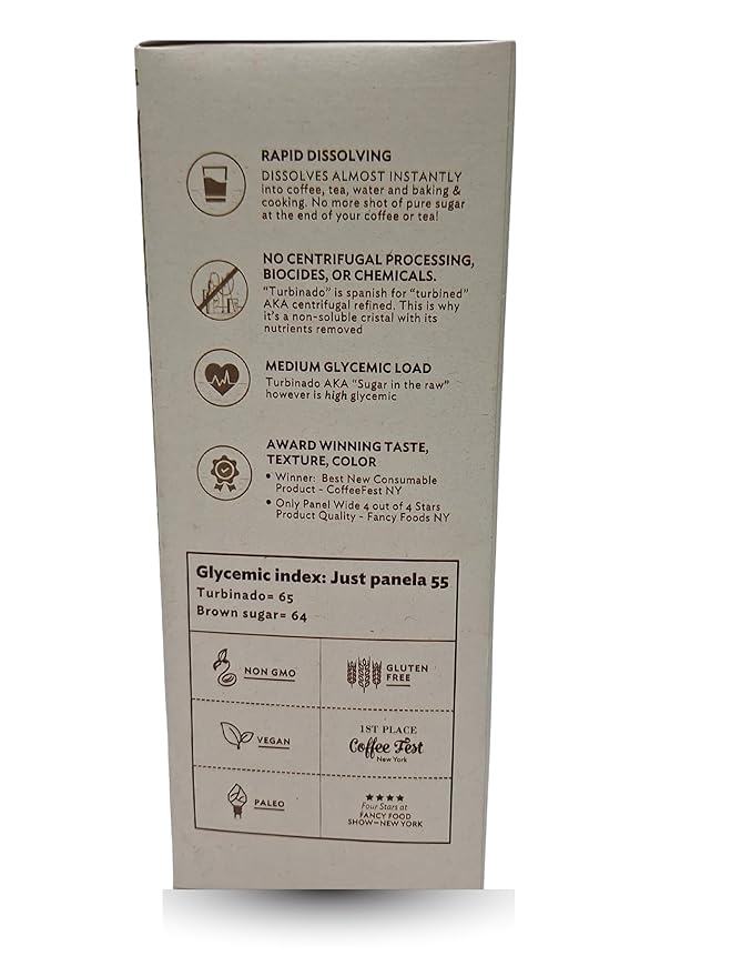 Just Panela Organic Unrefined Cane Sugar Packets 200 Ct box | 100% Unprocessed Raw Sugar | Great for Baking Cooking &amp Sweetening | Healthier Alternative to Regular Refined Sugar