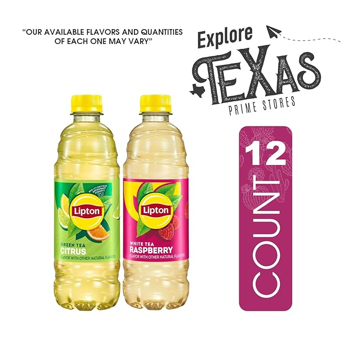Lipton 12-Pack 6 Citrus Iced Green Tea + 6 Raspberry Iced White Tea Plastic Bottle 16.9 fl oz