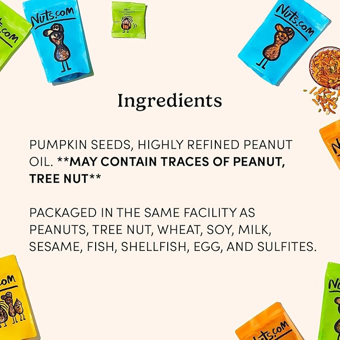 Nuts.com Roasted Unsalted Pumpkin Seeds In Shell 2 Lb Bag – Rich in Fiber Calcium &amp Potassium - Gluten-Free Kosher Pareve Pumpkin Seeds Snack Pack Protein Snacks for Adults &amp Kids
