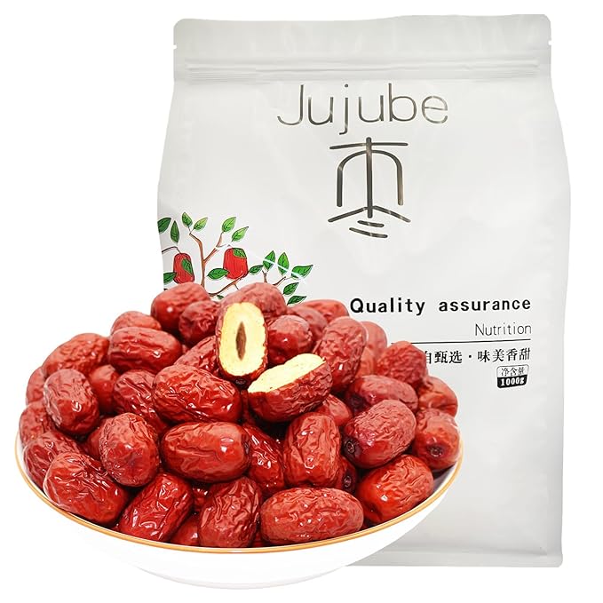 DGYLHBJ Jujube Dates 2.2LB/1000g Chinese Red Date Selected Dried Jujubes for Tea Baking Cooking Chewy Snacks Without Additives 红枣 (Small Date-2.2LB)