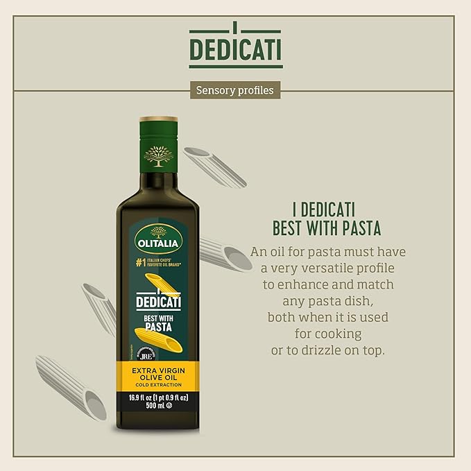 Olitalia Extra Virgin Olive Oil – Pasta Flavor Booster (3 Pack) – EVOO Polyfenol – Extracted and Bottled in Italy - Dressing and Marinate – Organic Cold Pressed