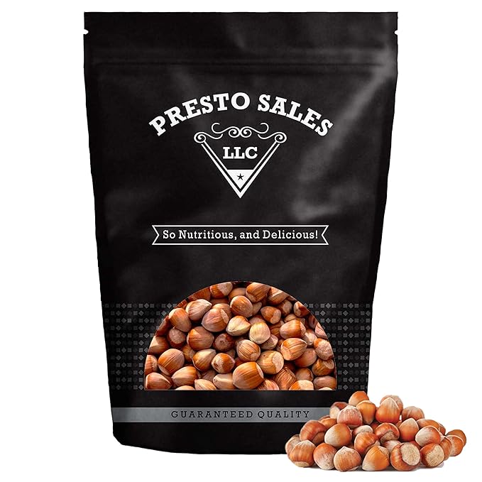 Presto Sales Filberts Hazelnuts Raw In Shell - 80 oz. (5 lbs.) Resealable Bag - Non-GMO Gourmet and Savory Flavor Hazelnuts Natural Healthy Low-Carb Keto Friendly Snack by Presto Sales