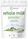 Micro Ingredients Whole Milk Powder 4 lb | Pasture-Raised rBST-Free | Pure &amp Rich in Protein | Ideal for Baking &amp Everyday Use | Non-GMO Gluten-Free Premium Grade