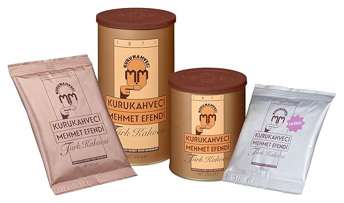 KURUKAHVECI MEHMET EFENDI Turkish Coffee Arabica Beans Roasted GroundRich Aroma Fresh Medium to Heavy-bodied Original Taste Since 1871 (17.6 OZ / 500 Gr)
