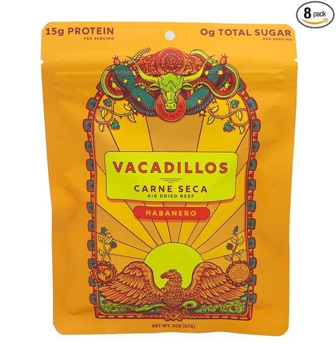 V.acadillos Jerky Carne Seca Habanero 2 Ounces (Pack of 8)