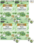 Twinings Pure Peppermint Tea Single Serve K-Cup Pods for Keurig Naturally Caffeine Free Made with 100% Pure Peppermint 24 Count (Pack of 4)
