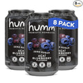 Humm Probiotic Kombucha Zero Sugar Acai Blueberry No Refrigeration Needed Keto Friendly Organic Vegan Gluten Free 12oz Cans (8 Pack)