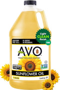 AVO High-Oleic Organic Sunflower Oil for General Cooking 1 Gallon Non-GMO Certified Neutral Flavor Cooking Oil