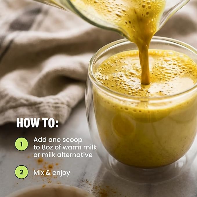 LIVE IT UP | Golden Hour: Relaxing Golden Milk Latte Powder with Ashwagandha Ginger Turmeric and Coconut | Supports Stress Relief and Sleep | Gluten-Free No GMOs Dairy-Free and Plant-Based