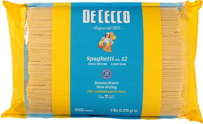 De Cecco Pasta Spaghetti No.12 5 Pound (Pack of 4)