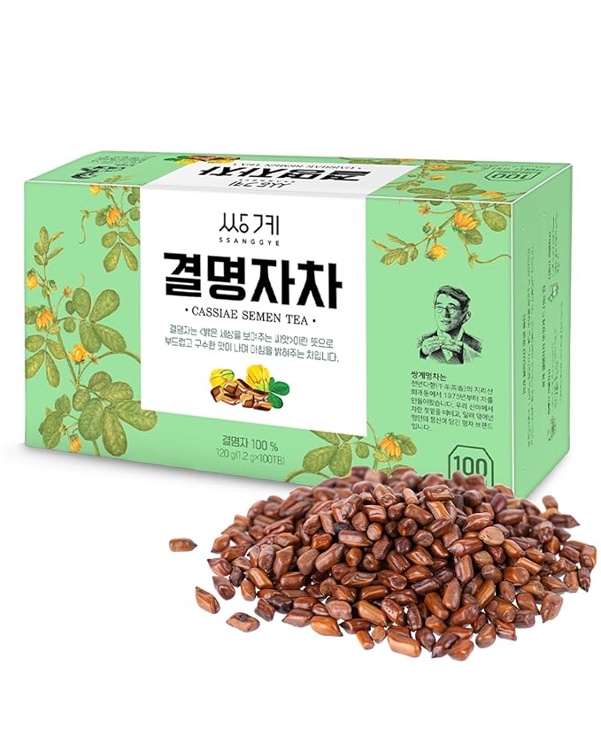 Ssanggye Tea Cassia Seed Tea Bulk Size (1.2g X 100TB) Premium Original Korean Herbal Tea Hot&ampCold Water Hygienic Single Teabag Kyulmyungja Cha 결명자차 Nutty Savory Herb Soothing 4 Seasons