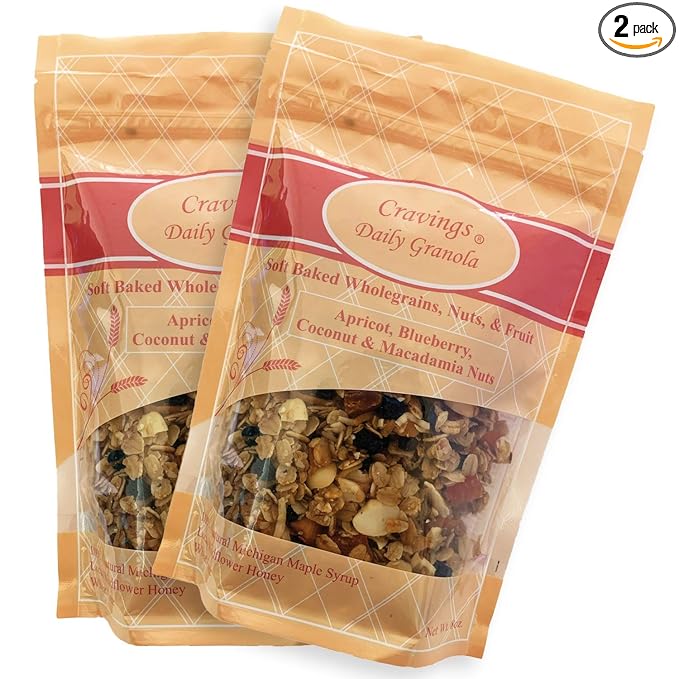 Apricot Blueberry Coconut &amp Macadamia Nut Granola (2 Pack)