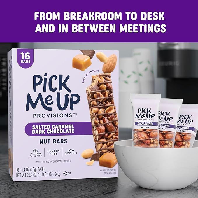 Pick Me Up Provisions™ Gluten Free Salted Caramel Dark Chocolate Nut Bar 1.4 oz. 16 Bars/Box
