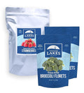 Thousand Lakes Freeze Dried Strawberries and Broccoli - 100% Sliced Strawberries 5 oz and 2-Pack Broccoli Florets 1.2 oz
