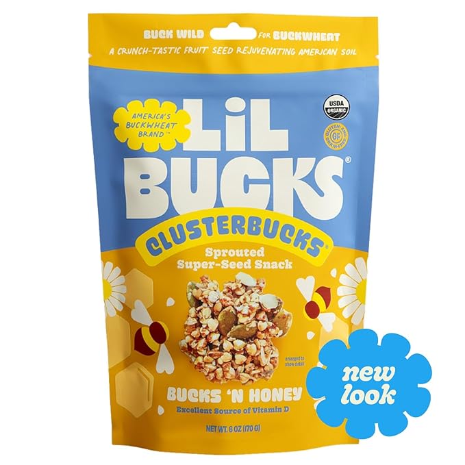 Clusterbucks Superfood Clusters – Grain-Free Keto-Friendly Granola with Regeneratively Grown Sprouted Buckwheat– Gluten-Free Low-Carb Organic Healthy Snack (3-Pack Bucks 'n Honey)