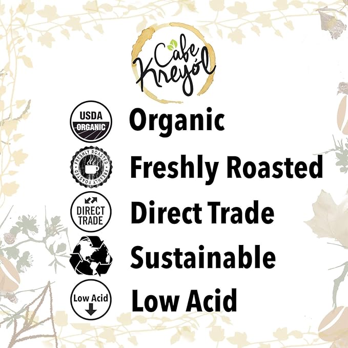 Cafe Kreyol Organic Haitian Hound | 5 lb - Haitian Blue Dark Roast Coffee - Whole Bean Coffee is Smooth Low Acid and Bold Deep Notes of Chocolate with a Sweet Finish