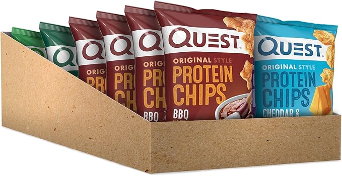 Quest Nutrition Protein Chips &amp Pure Protein Brownie Bars Variety Pack High Protein Gluten-Free Low Carb Snack Bars 1.1 Ounce &amp 12 Count