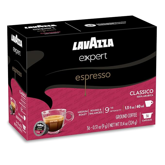 Lavazza Expert Espresso Classico Capsules Medium Roast 100% Arabica Compatible with Own Classy Machines (36 Capsules)