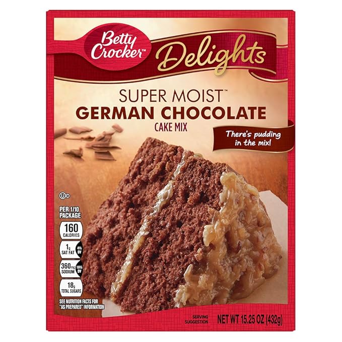 Betty Crocker Delights Super Moist German Chocolate Cake Mix 15.25 oz.