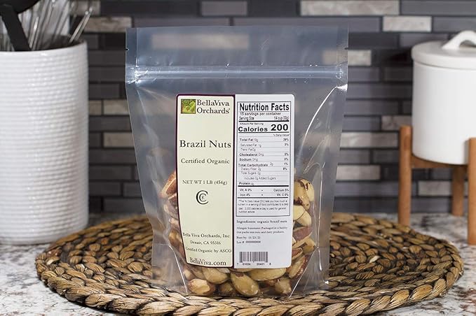 Bella Viva Orchards Organic Brazil Nuts 1 lb of Organic Brazil Nuts