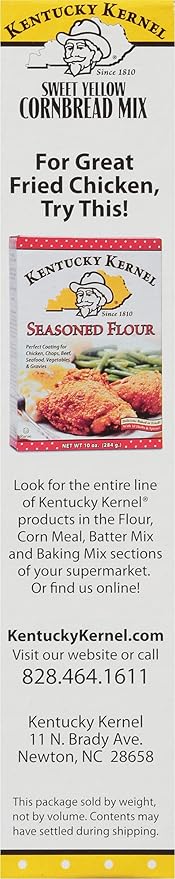 Kentucky Kernel Sweet Yellow Cornbread Mix 10 Ounce (Pack of 6)