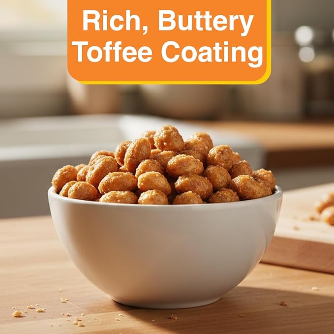 P-Nuttles Butter Toffee Covered Peanuts 44 Oz Resealable Jar (Pack of 2) - Sweet &amp Salty Candied Peanuts Snacks - Perfect for Parties Travel &amp Gatherings - Kosher Certified Crunchy Gourmet S
