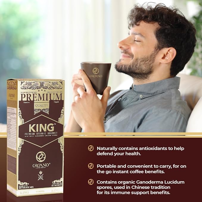 ORGANO 2 Boxes King of Coffee 100% Certified Ganoderma Lucidum (50 Sachets)