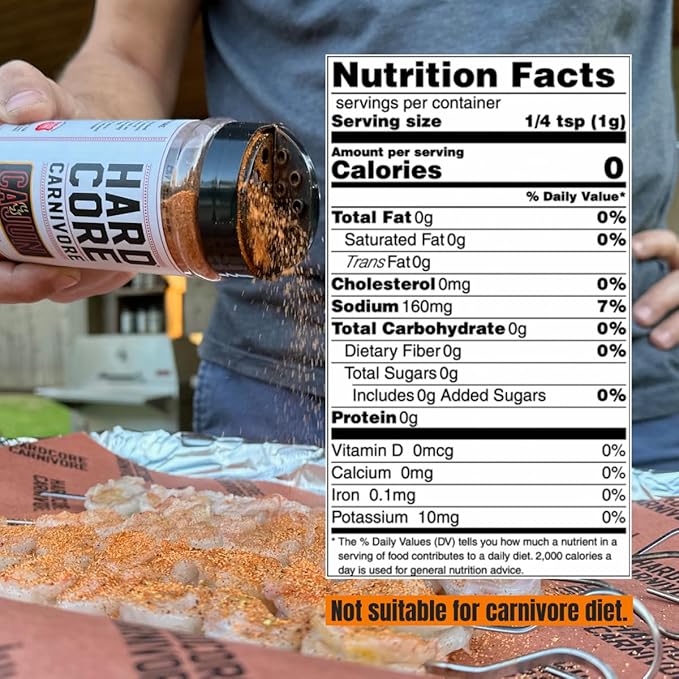 Hardcore Carnivore Cajun Seasoning (42 oz Mega Pack) Texas-Made Authentic Blend for Gumbo Red Beans and Rice Jambalaya and More