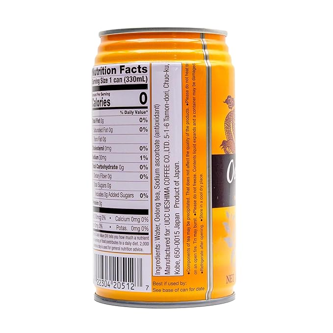 UCC Japanese Oolong Tea Drink 11.1-Ounce Cans Pack of 24 No Sugar No Artificial Flavors or Coloring Refreshing Canned Beverage Authentic Taste Perfect Healthy Drink