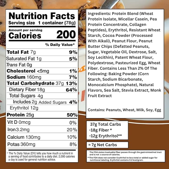 Bootylicious | High-Protein Muffin | 25g Protein 7g Net Carbs 2.32-2.75oz Cup 12-Pack (Chocolate Peanut Butter)