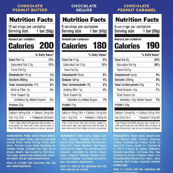 High Protein Bar Variety Pack – 11 Count (5 Peanut Butter 3 Chocolate Deluxe 3 Peanut Caramel) – Low Sugar Gluten-Free Keto Friendly 20g Protein Energy Snack Bars